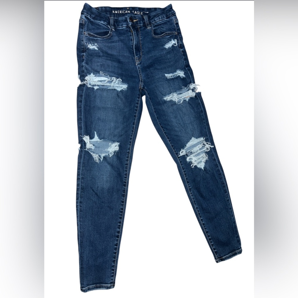 American Eagle Outfitters Deep Blue Jeans - Picture 4 of 5